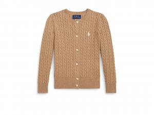 Свитер Polo Ralph Lauren Kids Mini-Cable Cotton Cardigan, цвет Camel Heather