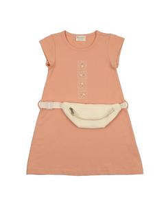 Детское платье с коротким рукавом и поясом-сумкой - для девочек Maniere, оранжевый