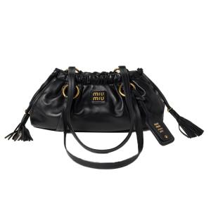 Кожаная женская сумка через плечо MIU MIU черная