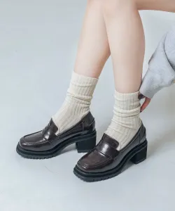 Лоферы с рифленой подошвой 6,5 см Evol, цвет Br