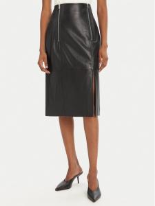 Кожаная юбка regular fit Leomira 50542308 Hugo, черный