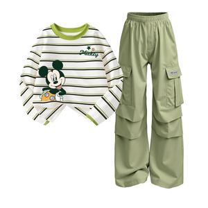 Детская повседневная спортивная одежда Disney, белый/зеленый