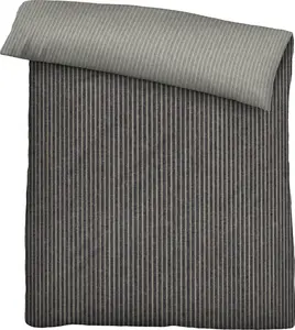 Постельное белье biberna melange flannel 0840507 WEB STRIPES цвет: титан, размер: 1x 135x200 см + 1x 80x80 см Biberna