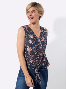Блузка с принтом темно-синего и желтого цветов WITT WEIDEN