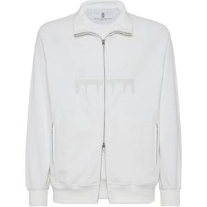 Свитшот с молнией и логотипом Brunello Cucinelli, белый