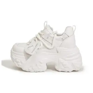 Женские кроссовки с низким верхом и массивной подошвой, нескользящие, износостойкие, дышащие, увеличивающие рост MXGM, Ecru