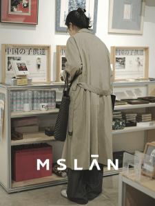 Ветровка длинная MSlan женская, хаки / зеленый