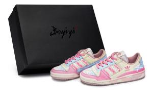 Adidas Originals Форум скейтборд обувь женские низкие бежевый/розовый/синий