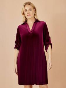 Миди-платье с круглым вырезом и рукавом три четверти Yumi