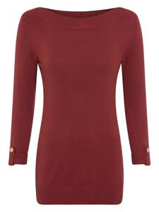 Свитер с рукавами 3/4 цвета ржаво-красный меланж Laura Scott