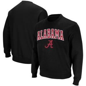 Мужской черный свитшот с круглым вырезом с логотипом и аркой Alabama Crimson Tide Colosseum