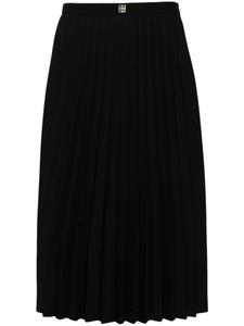 Плиссированная юбка миди с логотипом 4G Givenchy, черный