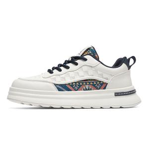 ENRICO COVERI Абразивостойкие легкие дышащие низкие скейтерские кроссовки для мужчин с эффектом увеличения роста бело-голубые, цвет White Blue