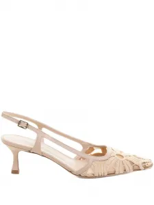 Туфли-слінги Vernet на каблуке 50 мм Roberto Festa, нейтральный