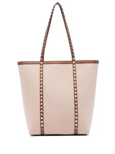 Valentino Garavani сумка-тоут с заклепками, коричневый