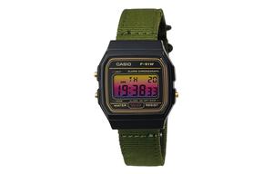 CASIO Мужские часы Retrofit Series с кварцевым механизмом и нейлоновым ремешком, черный циферблат