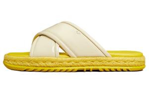 Шлепанцы женские цвета слоновой кости и белого цвета Tory Burch