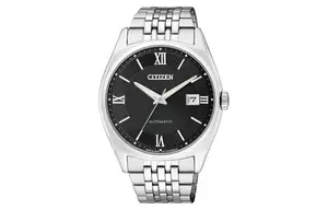 CITIZEN Часы Mechanical Movement Stainless Steel Strap Watch 41mm 43mm Men's Watch Black Dial, Black