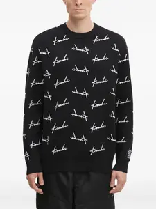 Джемпер с круглым вырезом и фирменным узором Skript Ksubi, черный