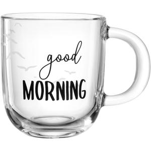 Чашка Кружка 'good MORNING', набор из 4 шт., UFFICIO, пригодна для мытья в посудомоечной машине Leonardo, прозрачный/мультиколор