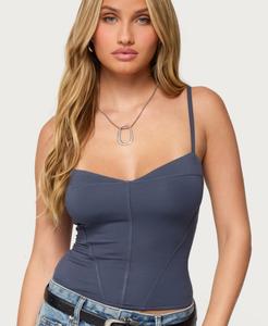Женский топ Katanya на шнуровке Edikted, Navy