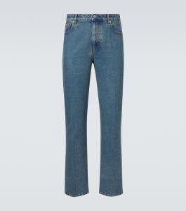 Прямые джинсы со средней посадкой Valentino, Medium Blue Denim