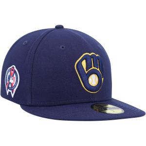 Мужская бейсболка New Era Navy Milwaukee Brewers с мемориальной нашивкой в ​​честь 11 сентября 59FIFTY.