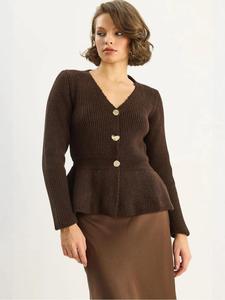 Bianco Lucci Трикотажный кардикан в темно-коричневом цвете