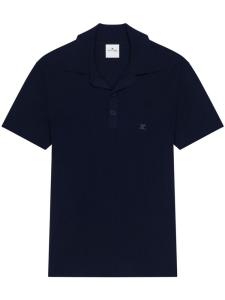 Courrèges рубашка поло в рубчик, синий