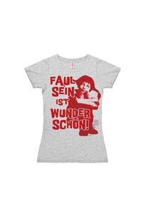 Новая футболка для девочек «Пеппи» — «Быть ​​ленивой» LOGOSHIRT, цвет Grey-melange