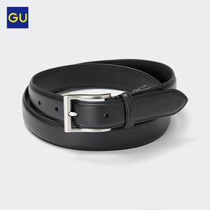 Ремень мужской GU с боковой прострочкой, коричневый