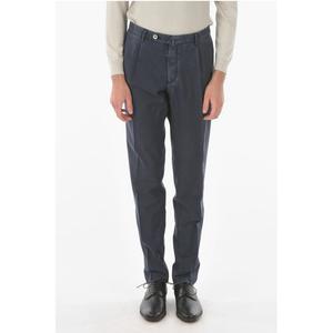 Брюки из натуральной шерсти с одинарной складкой Corneliani, Blue