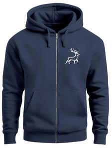 Толстовка с капюшоном на молнии Neverless Hirsch, темно-синий