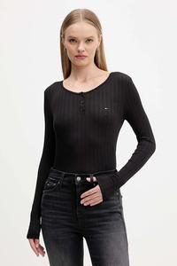 Лонгслив Tommy Jeans, черный