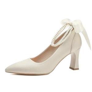 Женские туфли на высоком каблуке цвета экрю CAOT, Ecru (6Cm)