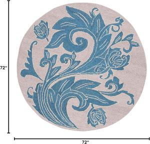Ковер SAFAVIEH, 183 x 183 см, Abstract Collection Round, Beige & Blue, современный дизайн, идеален для помещений с высокой проходимостью в гостиной, спальне и столовой (ABT603B-6R)