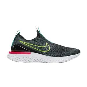Кроссовки Nike Epic Phantom React Flyknit GS 'Black Hyper Jade', черный