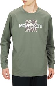 Футболка с длинными рукавами MOVESPORT (Move Sports) Descente, квадратный логотип, защита от солнца, эластичная ткань, защита от УФ-излучения, унисекс, для взрослых