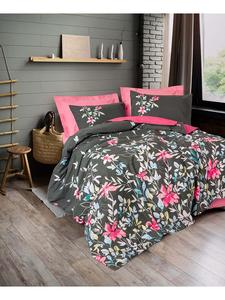 Комплект постельного белья Мерлин из перкаля в черно-розовом цвете Colourful Cotton, 135x200 см