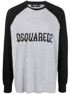 Футболка с длинными рукавами и логотипом Dsquared2, серый