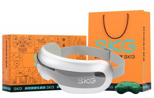 SKG Массажная вибрирующая согревающая маска для глаз, визуализируемое складное устройство для ухода за глазами, версия с Bluetooth музыкой E5 Mist White