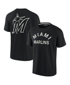 Мужская и женская черная супермягкая футболка Miami Marlins с коротким рукавом Fanatics Signature, черный