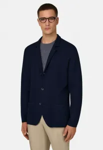 Цифровая печать, однобортный кардиган из мерсеризованной ткани. Boggi Milano, Navy Blue