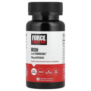Force Factor, Iron with Ferrochel, 36 mg, 90 Vegetable Capsules