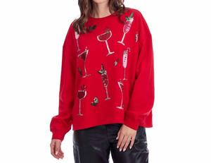 Mudpie Праздничная блестящая толстовка красного цвета