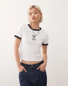 Футболка Vans Cherry bom ringer белого цвета