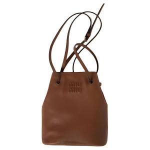 MIU MIU Кожаная сумка через плечо унисекс мини коричневая