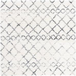 Ковер SAFAVIEH, 161 x 161 см, Fontana Shag Collection, Ivory & Grey, марокканский дизайн, без линьки и простой в уходе, идеально для помещений с высокой проходимостью в гостиной, спальне (FNT845A)