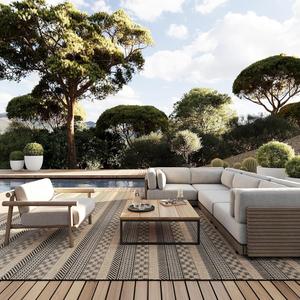 Ковер nuLOOM, 201 x 275 см,  Vail Striped для дома и улицы, для гостиной, патио, террасы, крыльца, grey