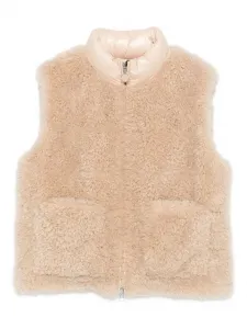 Стеганый жилет из овчины MONCLER, нейтральный